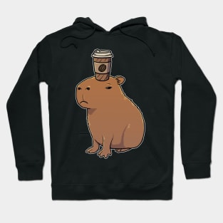 Capybara with Coffee to go on its head Hoodie